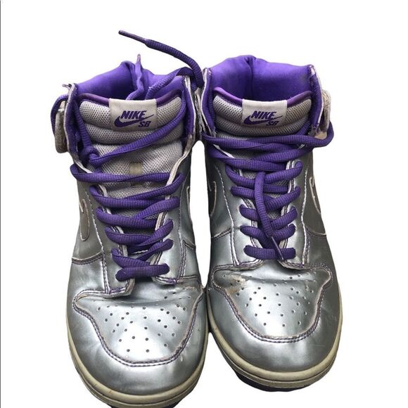 Vintage 2007 Nike SB Dunk High Premium ‘Dinosaur Jr’ Size 10 Silver - Picture 7 of 16